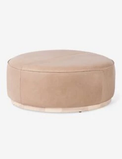 Aldora Round Ottoman -Lulu And Georgia Shop FH AldoraOttomanintaupeleather