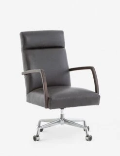 Camden Leather Office Chair, Ebony -Lulu And Georgia Shop camden desk chair ebony 3 1